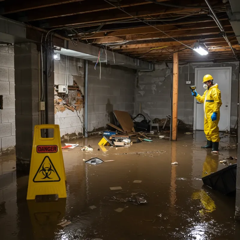 Flooded Basement Electrical Hazard in Santa Anna, TX Property